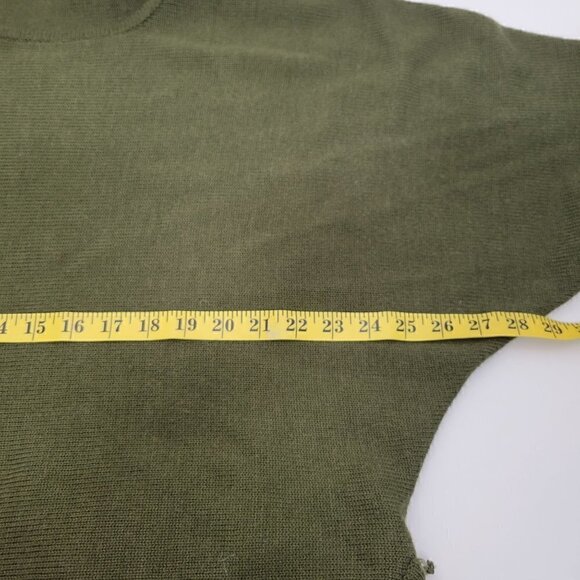 Kate & Mallory Elbow-Length Dolman Sleeve Green Fringed Hem Sweater Size XL - Picture 10 of 10
